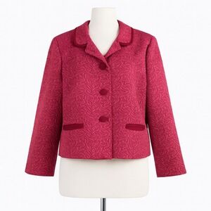 Kensington Blazer Jacket‎ Womens Large Pink Retro Mod Feminine Vintage Statement